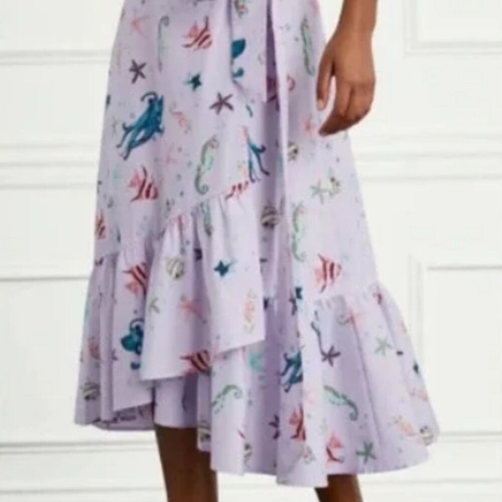 Hill House Hill House Trailing Mirabel Wrap Skirt - Sea Creatures - Size M